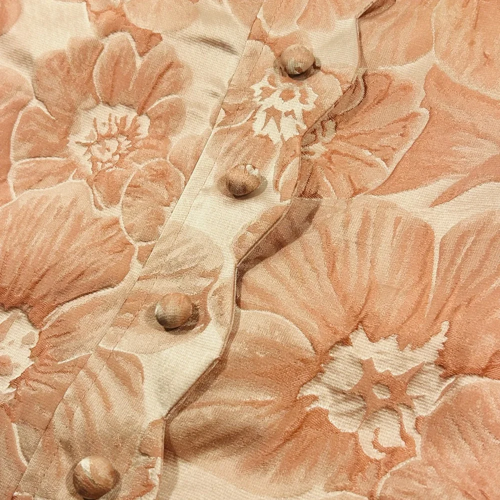 Entro Floral Dress Small Pink Jacquard Fit Flare Lined Sleeveless Boutique - Picture 5 of 12